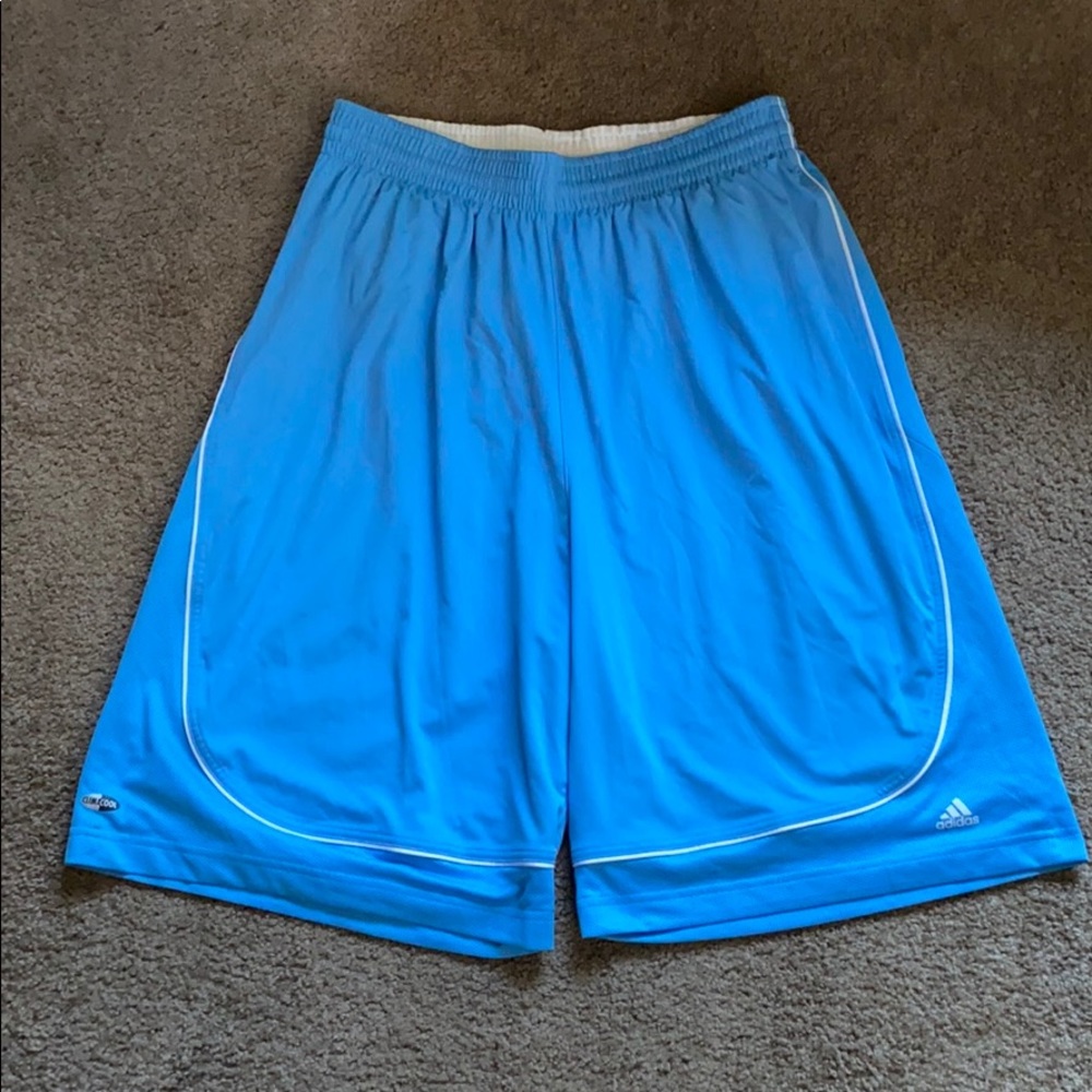 Vintage Y2K 2004 blue Adidas basketball shorts, L